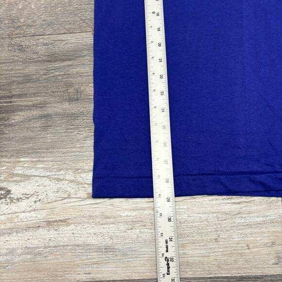 Vintage 80s Fruit Of The Loom Indigo Mens M Single Stitch Blank Plain Pocket Tee - Picture 7 of 8